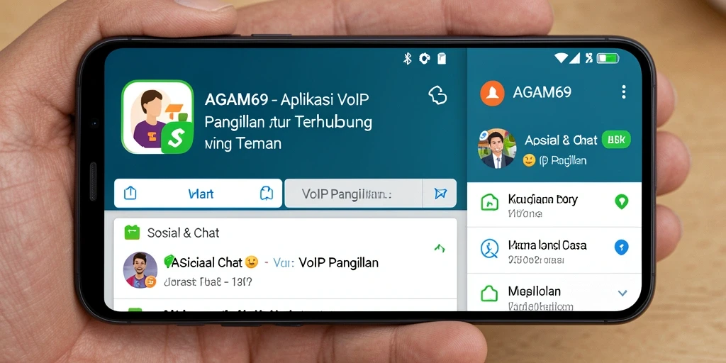 Tampilan antarmuka aplikasi VoIP Panggilan AGAM69 yang modern dan intuitif.