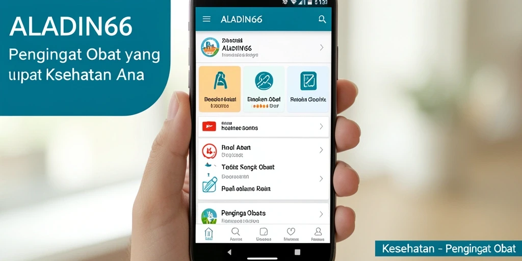 Interface aplikasi ALADIN66 untuk pengingat obat yang mudah digunakan.