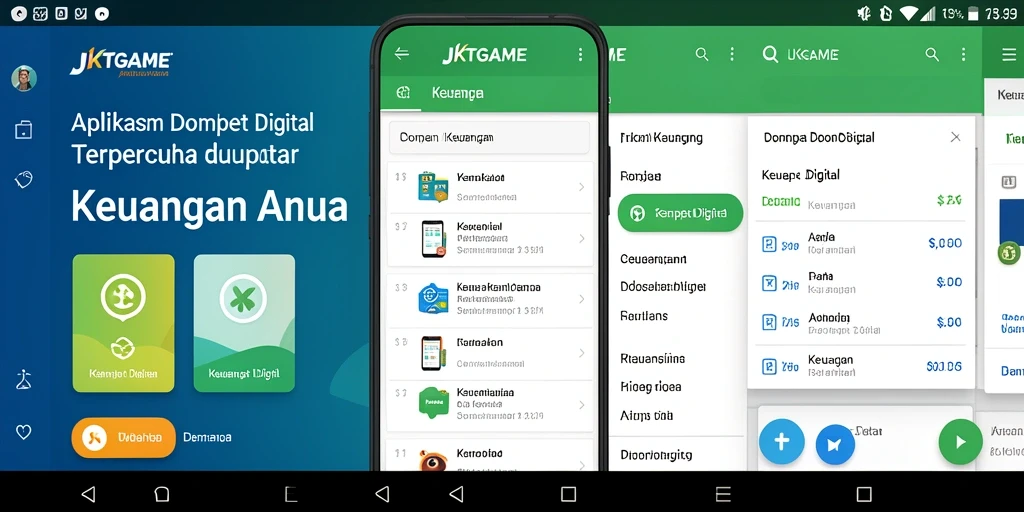 Antarmuka utama JKTGAME menampilkan fitur Dompet Digital yang user-friendly.