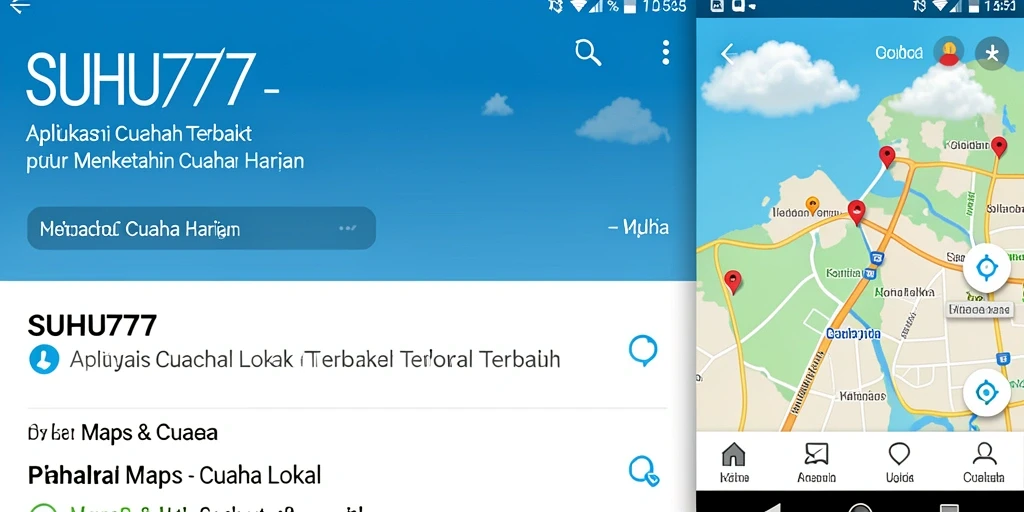 Tampilan antarmuka intuitif SUHU777 untuk informasi cuaca lokal.