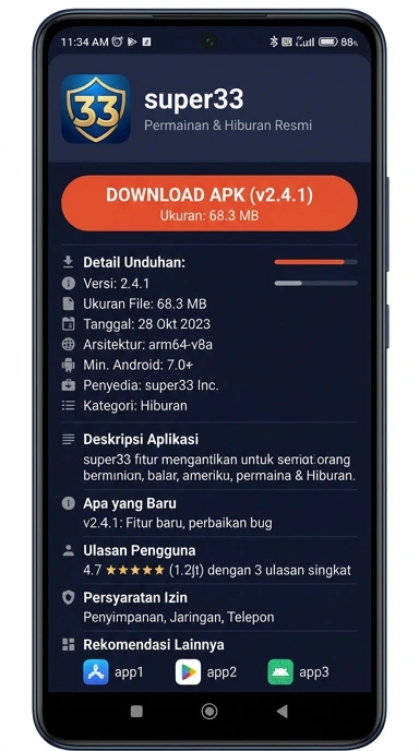 Panduan Unduh dan Instal APK super33 untuk Android