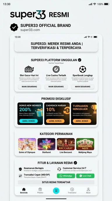 Halaman Resmi super33: Unduh APK Terbaru